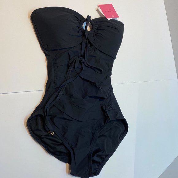 NWT Kate Spade Black Halterneck One Piece - Picture 3 of 6